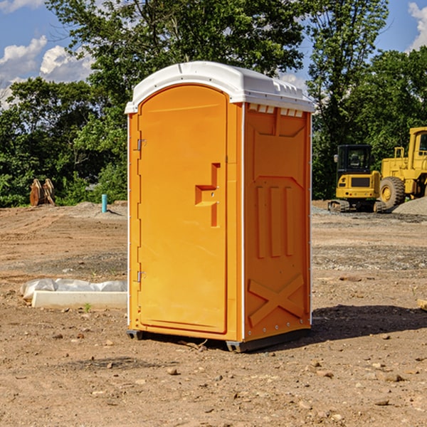 how often are the portable restrooms cleaned and serviced during a rental period in Greenfield IN